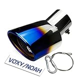 (トクトヨ)Tokutoyo 「脱落防止ワイヤー付き」 ノア対応 ヴォクシー対応 60系 70系 80系 マフラーカッター シングル チタン焼き スラッシュ 外装 カスタムパーツ ステンレス製 1本