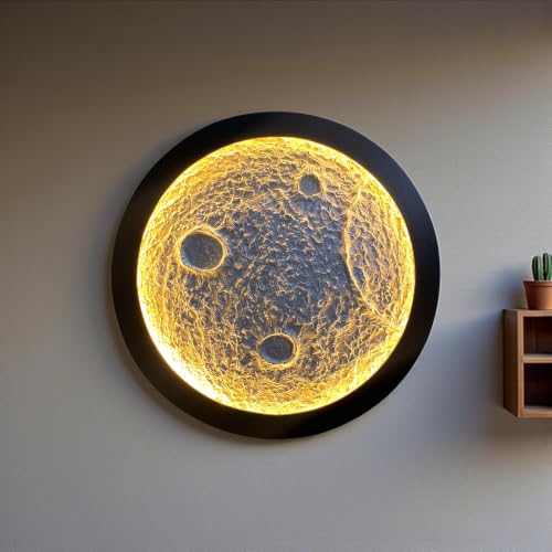 Image of PrimeAura Moon Wall Art with LED Warm Light