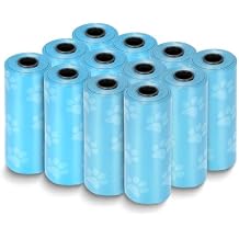 Small Cat Dog Poop Bags, Cat Litter Pet Waste Bags Refuse Cleanup, 12 Dog Poop Rolls Thick, Leakproof, Easy to Use, Doggie Poop Bags Pet Travel Supplies - Blue 180 Bag