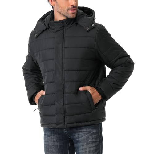 Men's Winter Down Jacket with Detachable Hood | Fleece-Lined Warm Coat Windproof Thickened Design for Cold Weather4