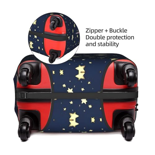 Navy Blue Sky And Star Print Luggage Cover For Suitcases, Travel Case Protector, Simple & Convenient Installation4