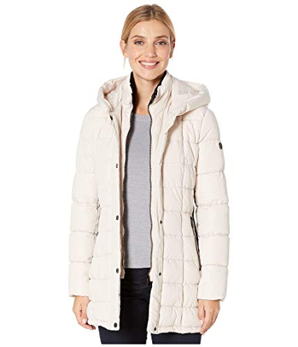 Calvin Klein womens Women's Maxi Hooded Raincoat, Black, M