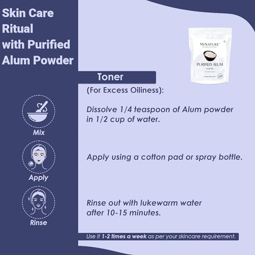 Image of Mi Nature Alum Powder Potassium (Fitkari /Phitkari) -100% Natural Skincare for Acne, Odor Control & Water Purification Face Mask for |Pore Refining 454g (16oz) |Face Pack Powder |Cruelty-Free