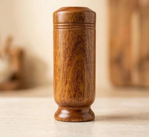 Image of Vijaysar Wood Herbal Glass (90 ml) | Ayurvedic Wooden Tumbler for Wellness | Natural Sugar Management Support | Wooden Cup for Daily Use | Handcrafted Indian Kino Tree Glass (2)