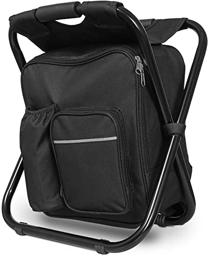 Punemi Backpack Cooler Chair, Portable Fishing Chair Stool W/Sturdy Straps, Foldable And Lightweight Camping Back Pack Seat Gear, Perfect Outdoorsman Gifts For Picnic, Travel, Hiking, Beach #TOP4
