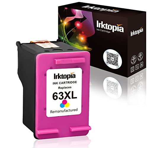 Promo 40% OFF Inktopia Remanufactured Ink Cartridge Replacement for HP 63 XL 63XL for HP OfficeJet 5255 5258 3830 Envy 4520 4512 4513 DeskJet 1112 1110 3630 3632 2130 2132 Printer (1 Tri-Color)