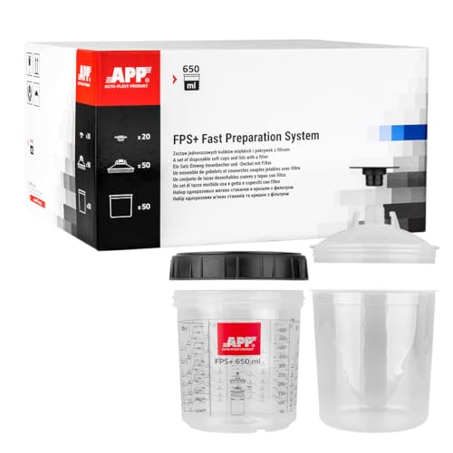 Kit FPS+ 650 ML gobelet plastique avec couvercle filtre 80 µm pour pistolet peinture carrosserie