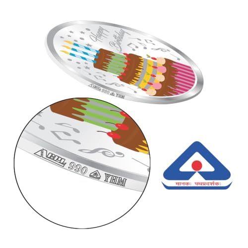 Image of Precious Moments Happy Birthday Silver Coin 10 Grams | 20 Gram | 50 Gram BIS Hallmarked 999 Purity with Gift Box by ACPL