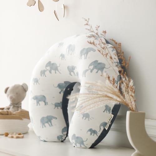 Image of GRSSDER Nursing Pillow Cover Stretchy Minky Removable Nursing Covers for Breastfeeding Pillows, Ultra Soft Comfortable Slipcover for Boy and Girls, Stylish Elephant Pattern