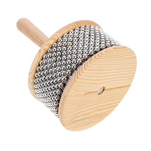 Abaodam Kreatives Musikinstrument Für Junge Mädchen Metall Cabasa Mit Holzgriff Handspielzeug Koordination Und Klangwahrnehmung Stabil Langlebig Leuchtender Für Mädchen Und Jungen