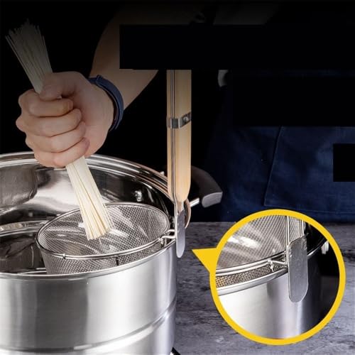 Cestini per friggere per patatine fritte, colini per alimenti, cestello per friggere, in acciaio inox, paletta per friggitrice in rete per friggitrice, setaccio per cucina, cestino più croccante