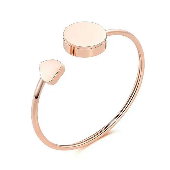 Bracelet urne cendres en acier inoxydable 316L or rose pour femme