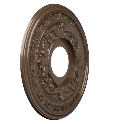 Image of Ekena Millwork 13 inchOD x 3 1 /2 inchID x 3 /4 inchP Baltimore Thermoformed PVC Ceiling Medallion (Fits Canopies up to 5 1 /4 inch), Metallic Copper