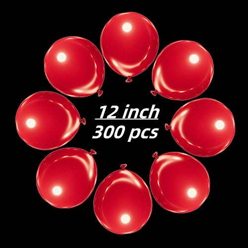 Image of 300 Pack Red Balloons 12 inch Red Latex Party Balloon Bulk for Various Party Events Decorations