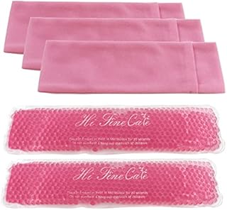 Reusable Perineal Cooling Pad for Postpartum & Hemorrhoid Pain Relief, Hot & Cold Packs for Women After Pregnancy and Delivery, 2 Ice Pack and 3 Cover (# Pink)