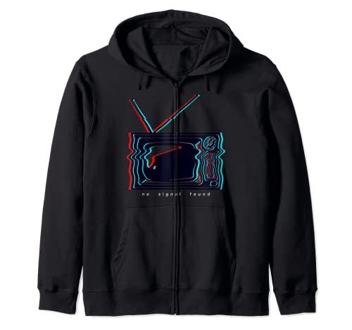 No hay señal encontrada retro Trippy Glypch Glitch Art TV Sudadera con Capucha
