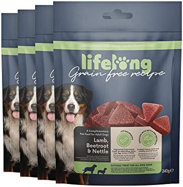 Amazon Brand - Lifelong - High-Protein Dog Treats with Turkey (300gr x 4 Packs)