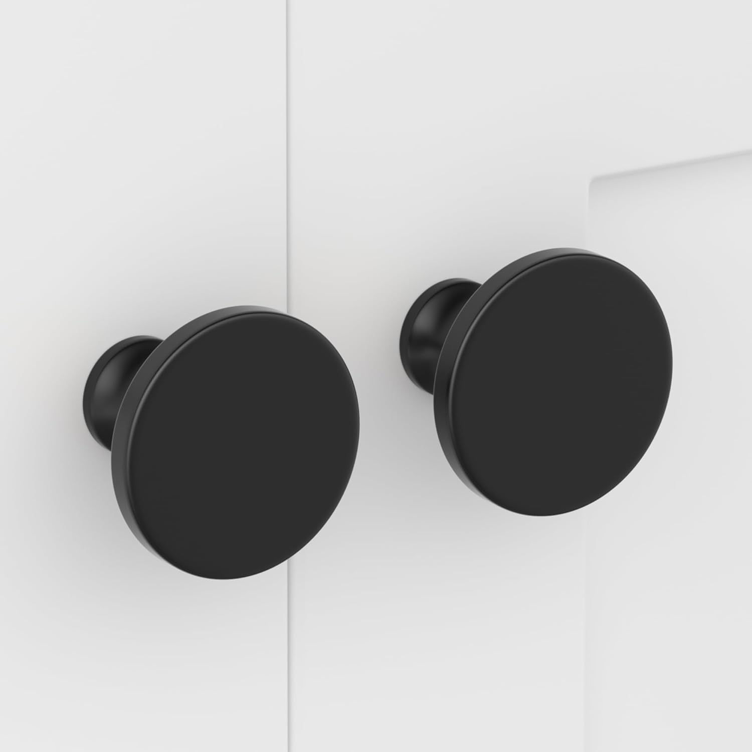 LONTAN 20 Pack Black Cupboard Knobs Black Drawer Knobs Solid Zinc Alloy Drawer Hardware
