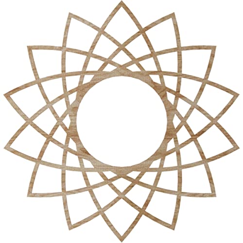 Image of Ekena Millwork 38 inchOD x 14 5 /8 inchID x 3 /8 inchT Eleanor Wood Fretwork Pierced Ceiling Medallion, Red Oak