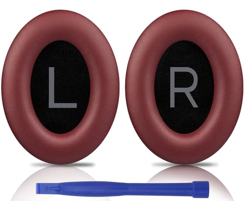 Image of SOULWIT Earpads Replacement for Bose QuietComfort 45 (QC45) /QuietComfort SE (QC SE) /New Quiet Comfort Wireless Over-Ear Headphones, Ear Pads Cushions with Softer Protein Leather - Burgundy