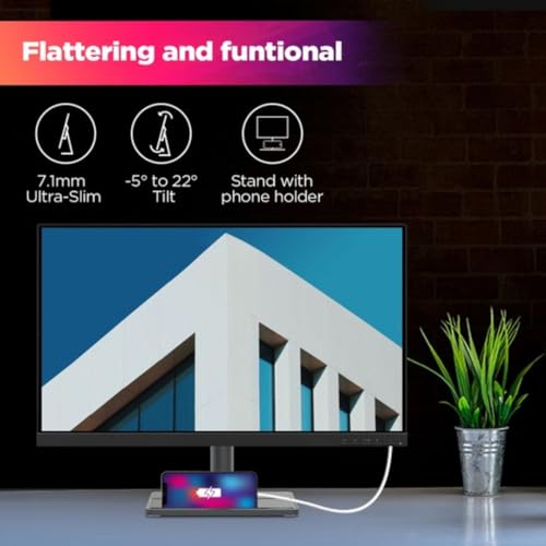 Image of Lenovo L-Series 68.58 cm (27 inch) FHD IPS Ultraslim Monitor |16.7 Mn Colors, 75Hz, 4ms, AMD FreeSync, HDMI, TUV Eye Comfort & Low Blue Light, Smart Display Customization Artery - L27e-30