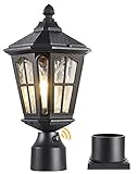 Eliphil Dusk to Dawn Outdoor Post Light, Pole Lantern Lighting with Pier Mount Base,Lamp Post Light