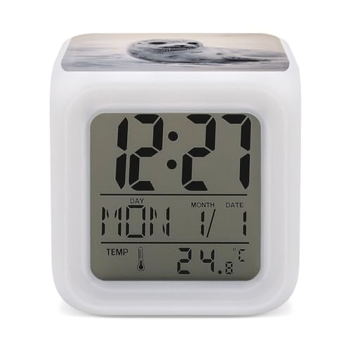 Reloj despertador digital inteligente LED con alarma programable y lámpara nocturna multicolor 2