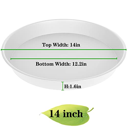 Bleusea Plant Saucer Tray 6 8 10 12 14 16 17 Inch, Thick Sturdy Durable Plastic Flower Planter Saucers And Plant Plate Water Catcher For Pots Planter Indoors Outdoors Creamy White (14 Inch 6 Pack) #TOP1