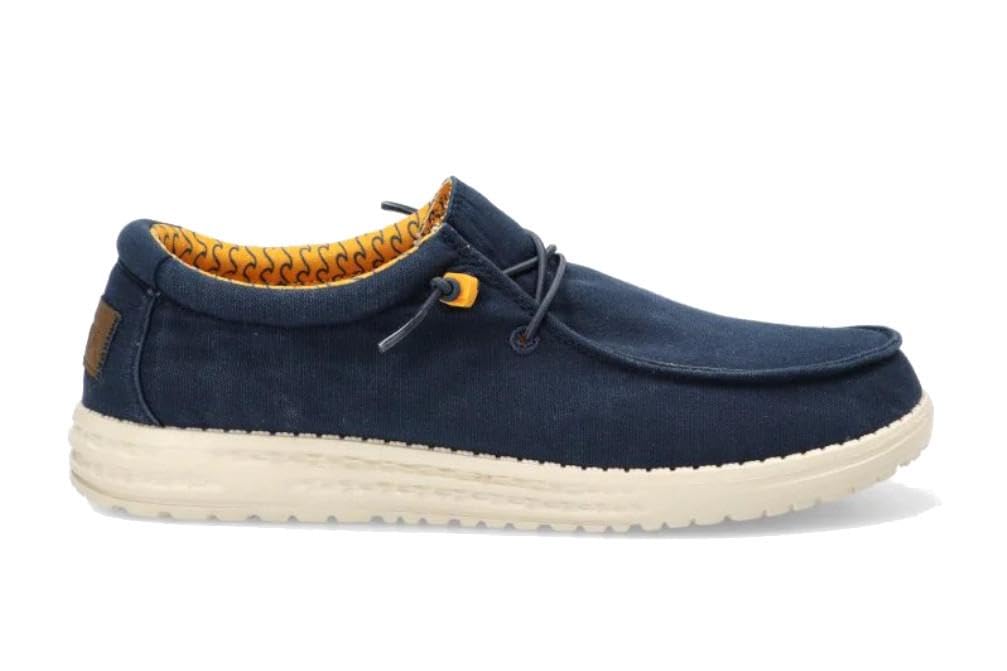 Zapatos náuticos de Lona ETIKA 82047 Azul con Cordones elásticos cómodo y Ligero - Hombre