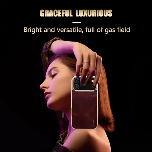 Coque iPhone 17 Pro en cuir véritable pleine fleur marron éternel