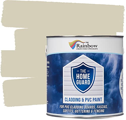 Rainbow Chalk Markers UPVC Plastic Paint - 2.5L Cotton | Non-Toxic & Water-Based Exterior uPVC Paint for Plastic Cladding, Facia Boards, Window Frames & Doors | Quick Drying & Satin Finish
