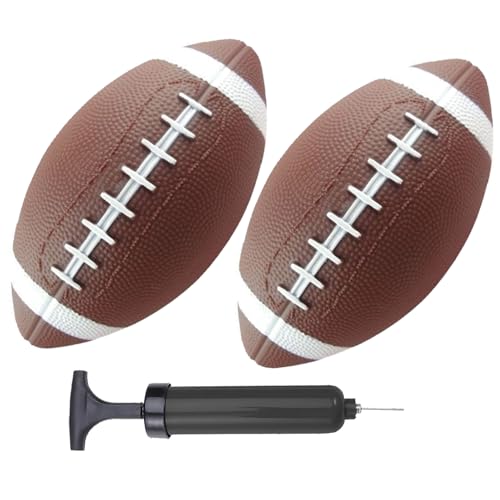 ABAJI Toy Football 2PCS 6 inch Small Mini Ball for Kid Toddler Soft Rubber Come with Random Color Pump Needle Boys Girls Gift Party Decor