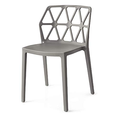 CONNUBIA Silla modelo Alchemia de polipropileno, juego de 4 unidades – Disponible en 6 colores (gris)