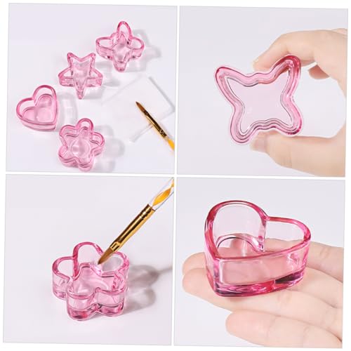 4Pcs vasos de cristal para manicura elegante miniatura 5