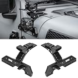 OMU A-Pillar Light Mounting Brackets Compatible with 2018-2024 Jeep Wrangler JL&JT, Hood Cowl Auxiliary Light Mount System (Not for 4xe)
