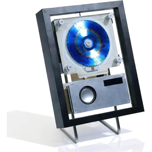 XGKEYQOHSV Reproductor de CD de Pared con Bluetooth 5.1, Sonido estéreo de 8 W, Marco de Fotos Decorativo, Control Remoto, USB-C AUX, Altavoz para galería de Arte en el hogar y la Oficina