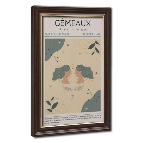 Gemini Astrologie Art Toile Poster Peinture Murale Premium en Coton 50x75cm