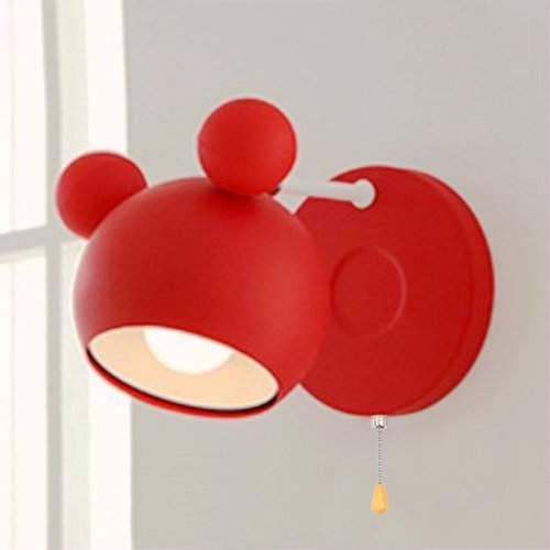 Preisvergleich Produktbild Schöne Kinderzimmer Wand Lampe Schmiedeeisen verstellbare Schlafzimmer nachtlicht Studie Wand Scheinwerfer Sconces Princess Room Aisle Wall Laterne mit Pull-Line-Schalter Gift Dimming Glühbirne