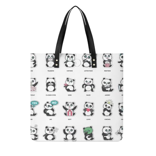 Sac à main shopper panda mignon pour femmes | Tote bag de voyage 39x39cm