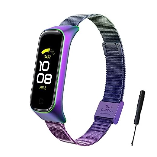 SenMore Ersättningsband för Samsung Galaxy Fit 2 SM-R220, kompatibel med Samsung Galaxy Fit 2 SM-R220, metallarmband, rostfritt stålarmband