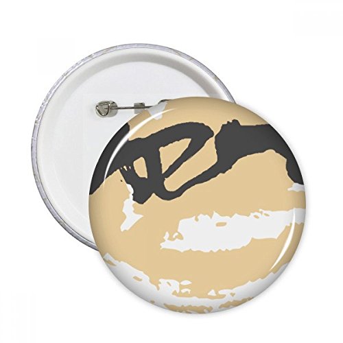 Badge d'art plantes rond XL jaune de haute finition pour customisation mode