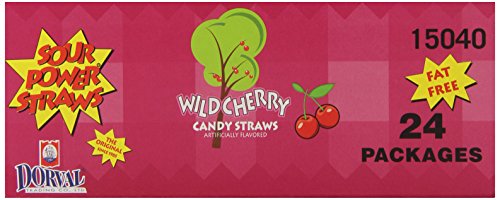 Sour Power Candy Straws, Wild Cherry Candy Straw Packages, 42.3 Ounce #TOP2