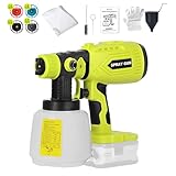 Cordless Paint Sprayer for Ryobi 18v Battery，HVLP Spray Paint Gun with Brushless Motor and Copper Nozzle, 200W Cordless Paint Sprayer for Home, Car, Furniture & Wall Painting (Battery Not Included)