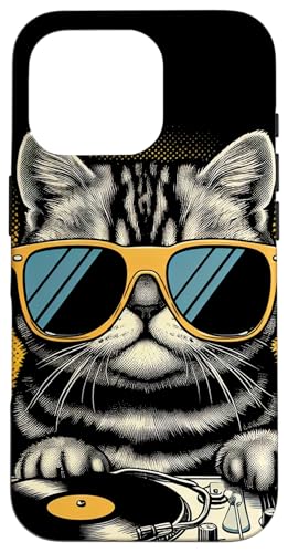 Retro Beats Feline DJ Cat ���g�� �V���Z�E�F�[�u �L�e�B �~�b�N�X �X�}�z�P�[�X iPhone 16 Pro �p