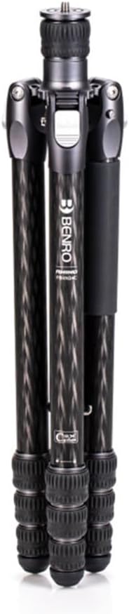 Benro Rhino 3 Series Carbon Fiber Tripod – 4-Section Heavy-Duty Carbon Tripod with Reverse Folding Legs, Twist Locks & 44 lb Load Capacity for DSLR, Mirrorless & Video Cameras (FRHN34C)