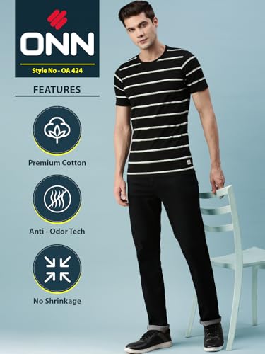 Image of ONN Men's Striped Relaxed Fit T-Shirt