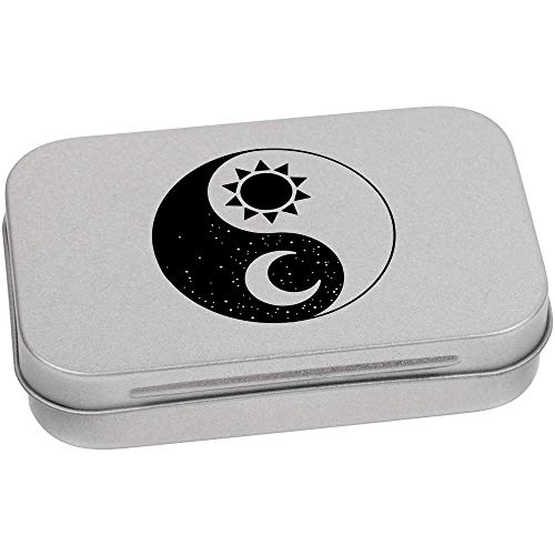 Azeeda 95mm 'Sun & Moon Yin & Yang' Metal Hinged Tin/Storage Box (TT00144953)