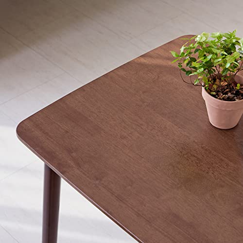 Livinia Aslan 47" Wooden Dining Table/Mid Century Modern Malaysian Oak Kitchen Table (Walnut) Table Only #TOP7