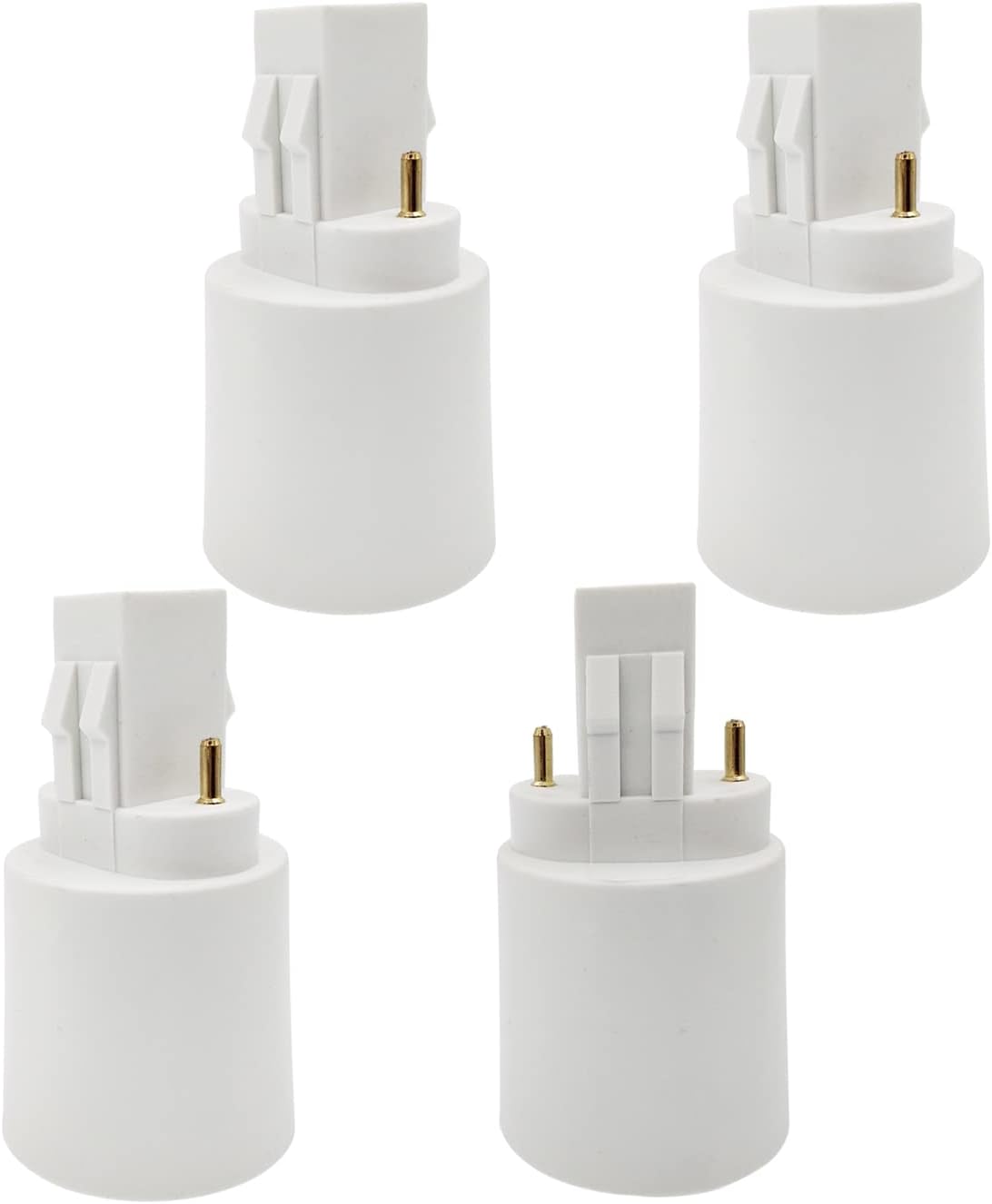 E-Simpo 15pcs GX23 to E26 Lamp Base Adapter, GX23 to E26/e27 Bulb Holder Socket Converter, CFL GX23-2 to Edison Screw E26 E27 lampholder Adapter. Double Tab.2P in Parallel (15-Pack)