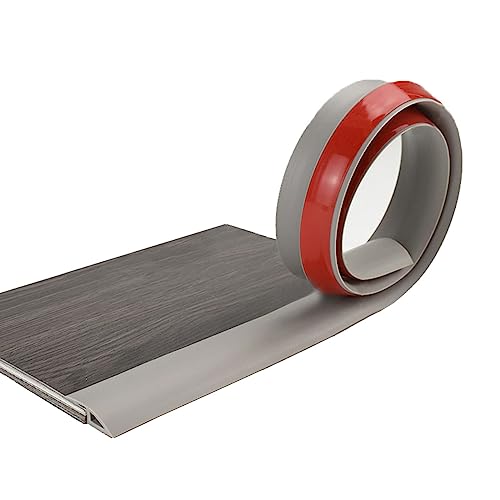 Gray Floor Transition Strip, 2m, Self Adhesive Carpet to Tile Floor Edging Trim PVC Threshold Strips, Carpet Trim for Threshold Transitions with a Height Less Than 10 mm